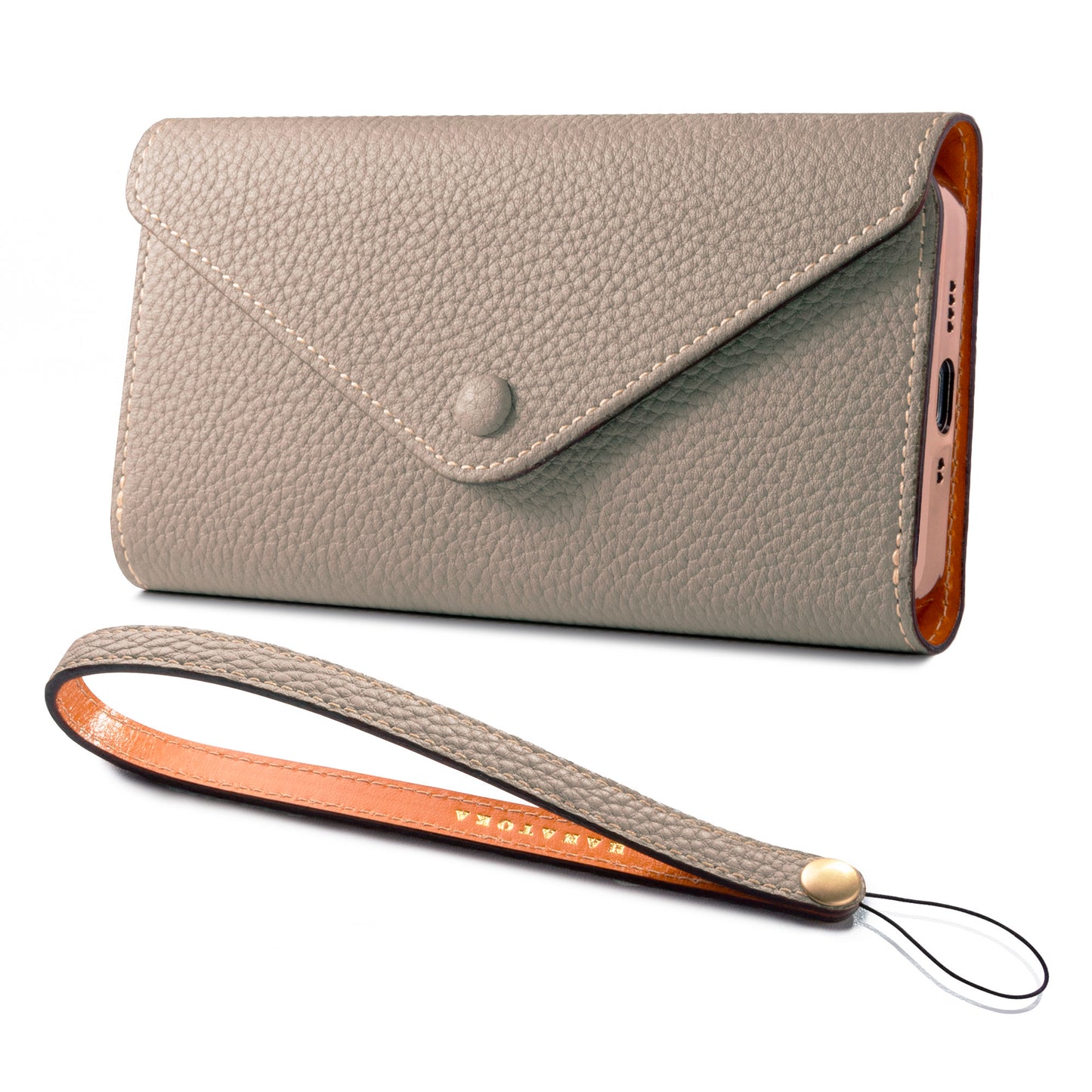 Genuine Leather Tri-fold iPhone case with card holder (WH)