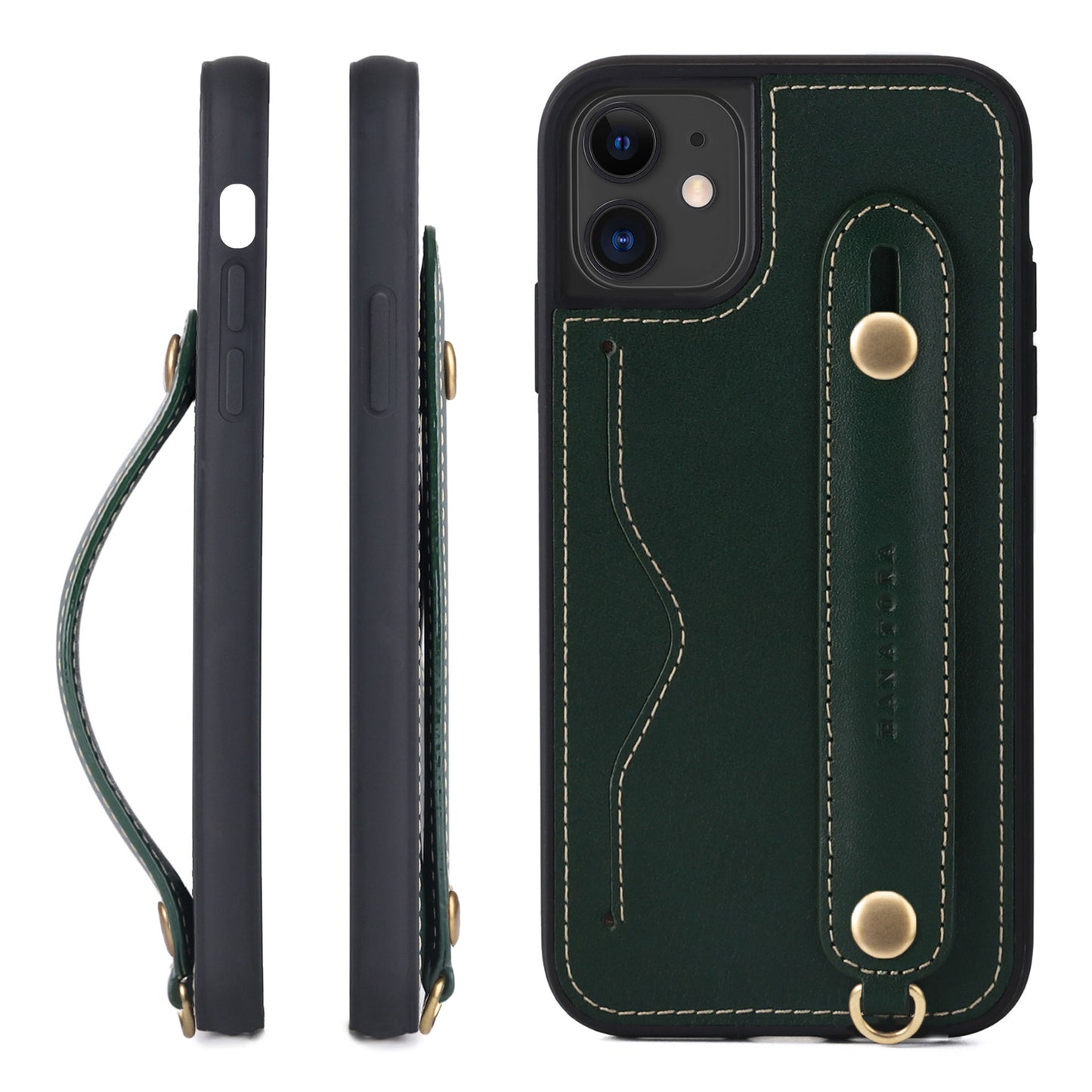 Oiled leather iPhone case with back belt (CGH)