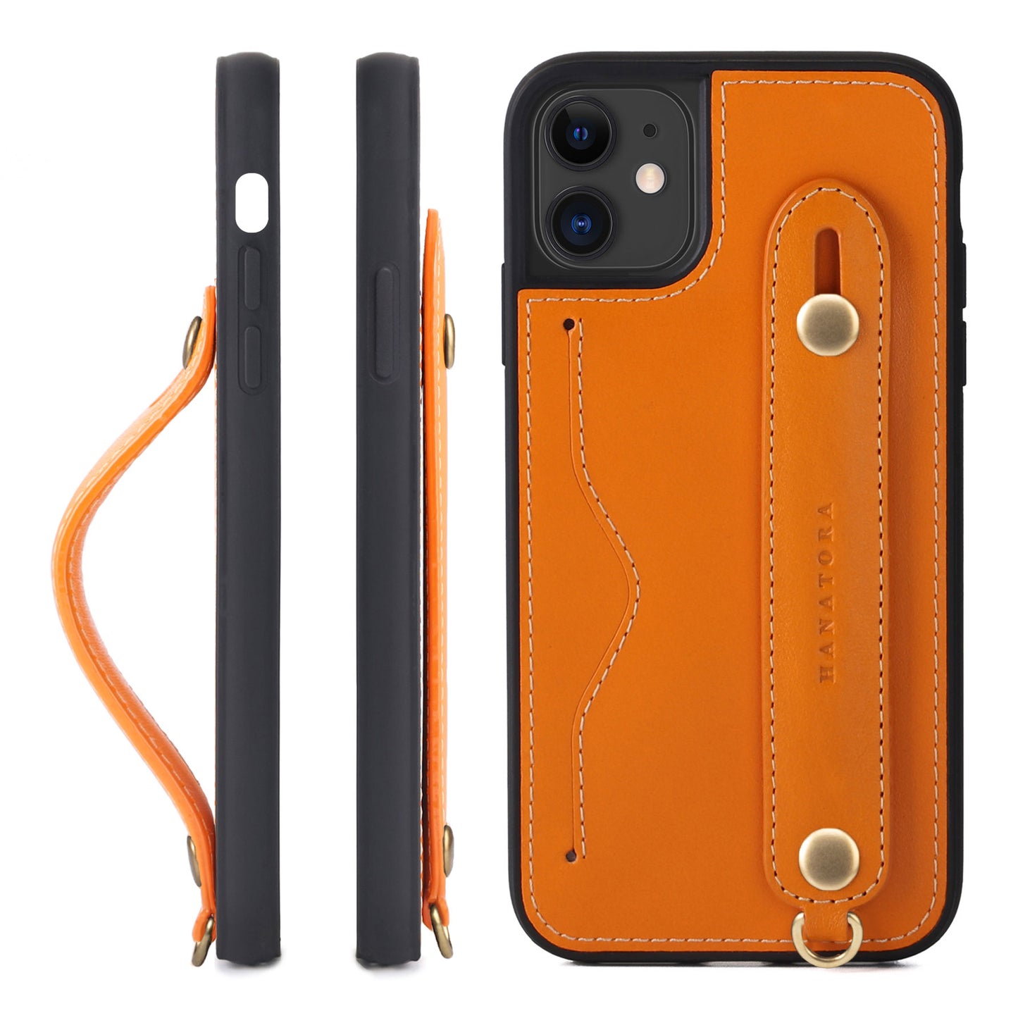 Oiled leather iPhone case with back belt (CGH)