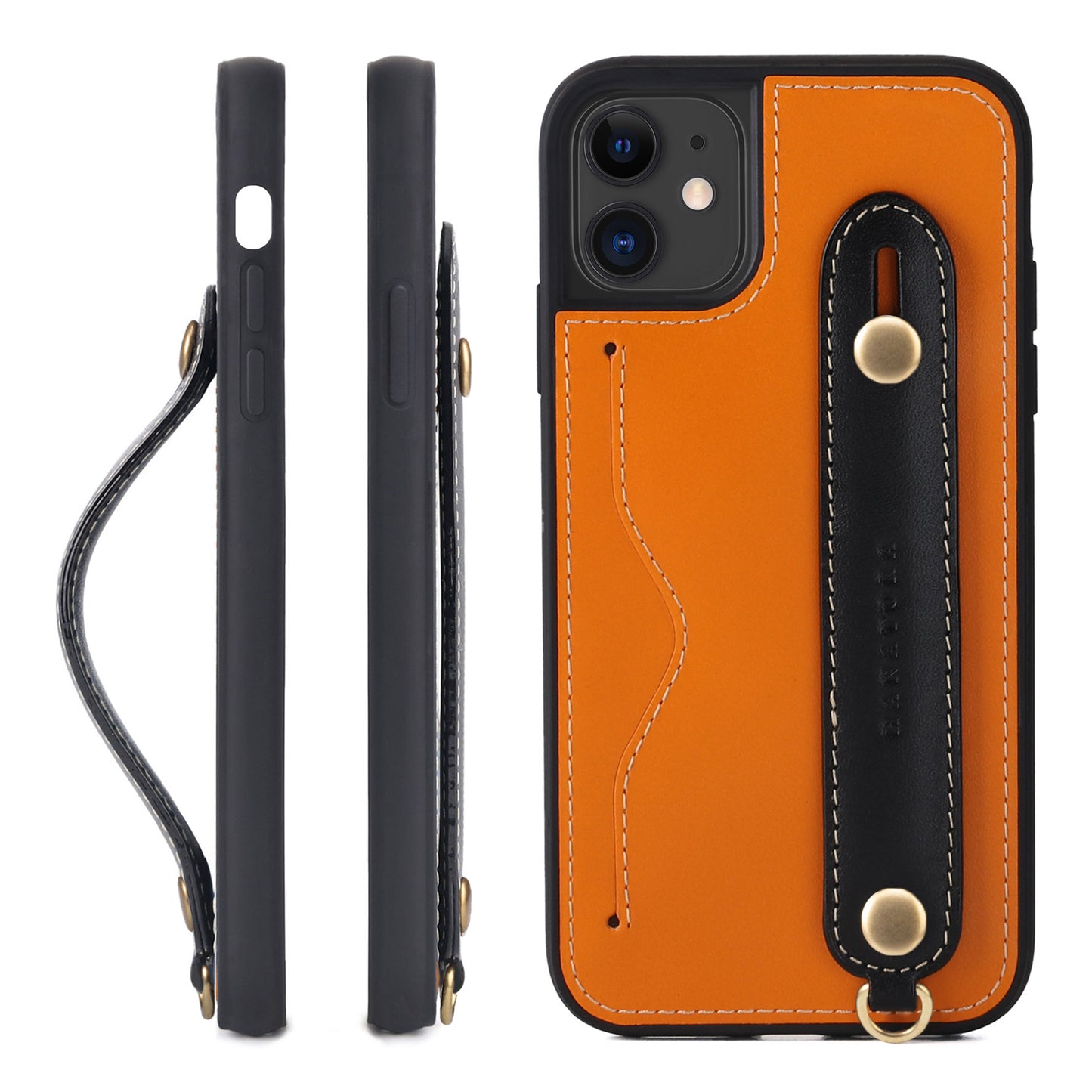 Oiled leather iPhone case with back belt (CGH)