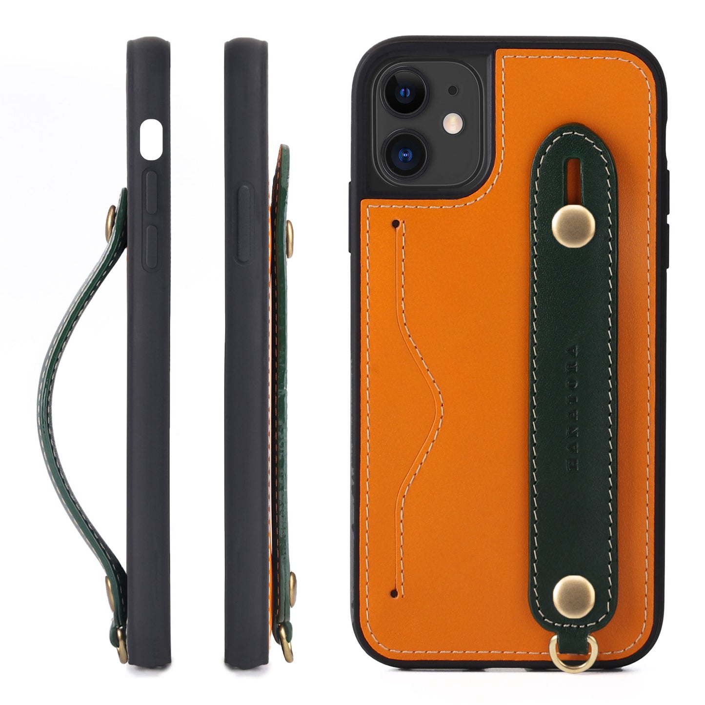 Oiled leather iPhone case with back belt (CGH)