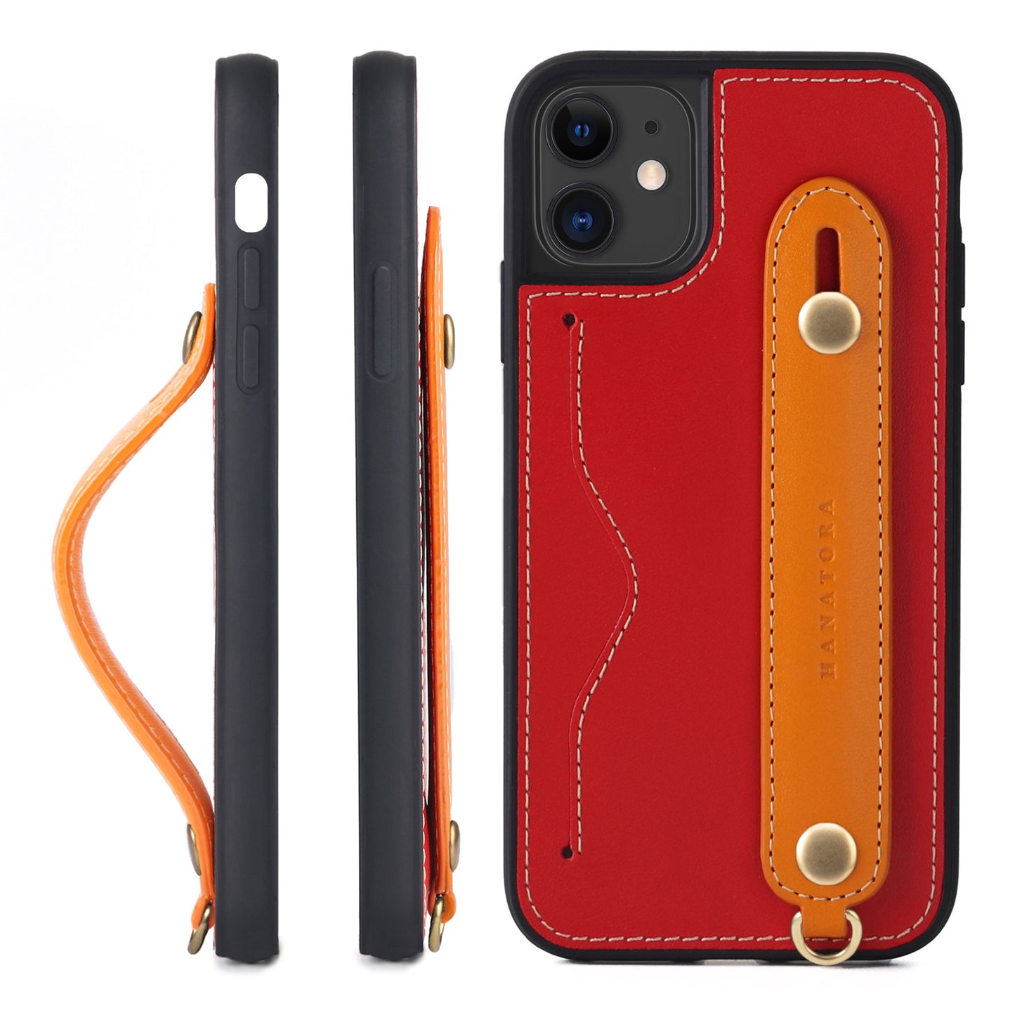 Oiled leather iPhone case with back belt (CGH)