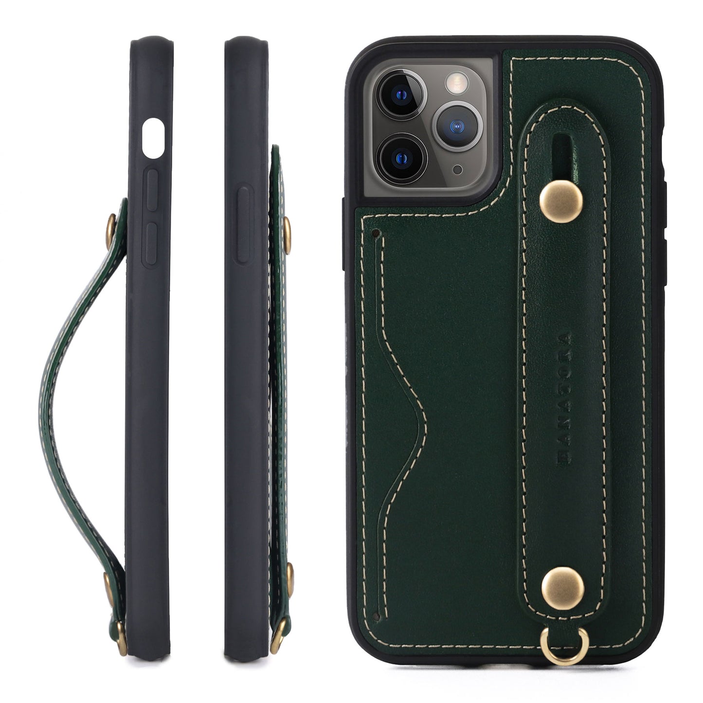 Oiled leather iPhone case with back belt (CGH)