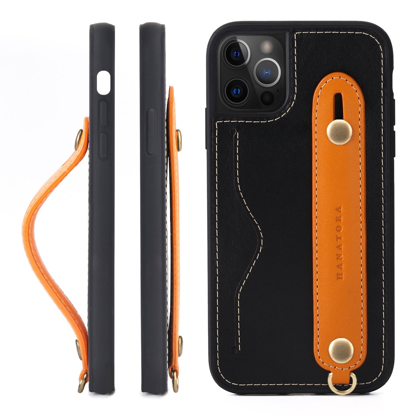 Oiled leather iPhone case with back belt (CGH)