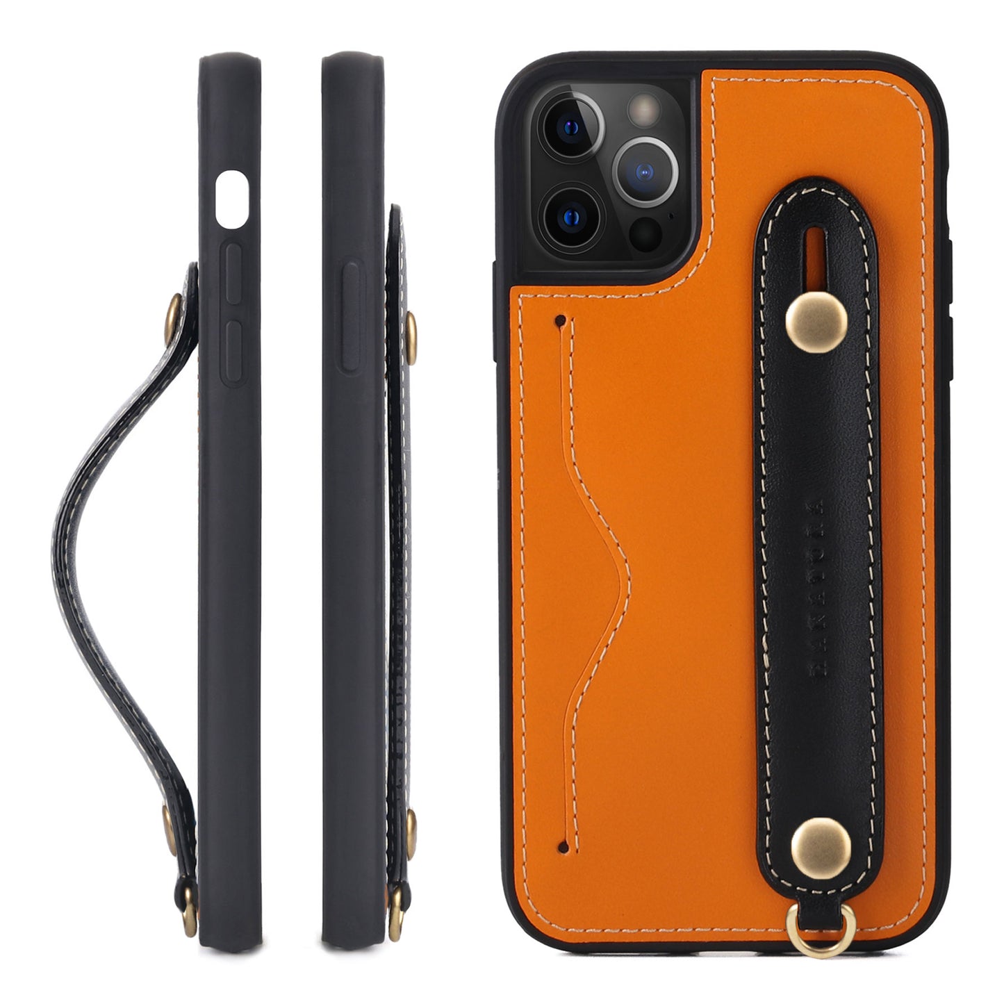 Oiled leather iPhone case with back belt (CGH)