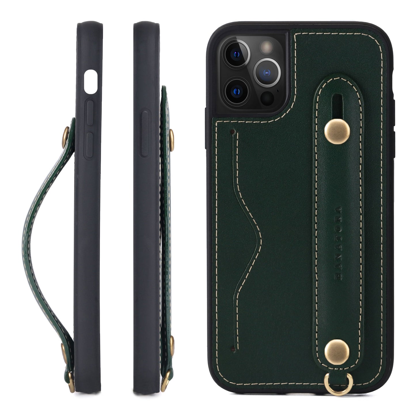 Oiled leather iPhone case with back belt (CGH)