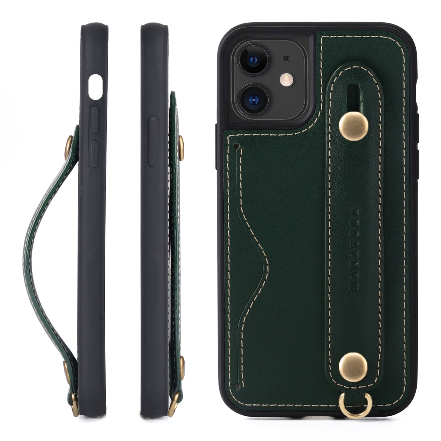 Oiled leather iPhone case with back belt (CGH)