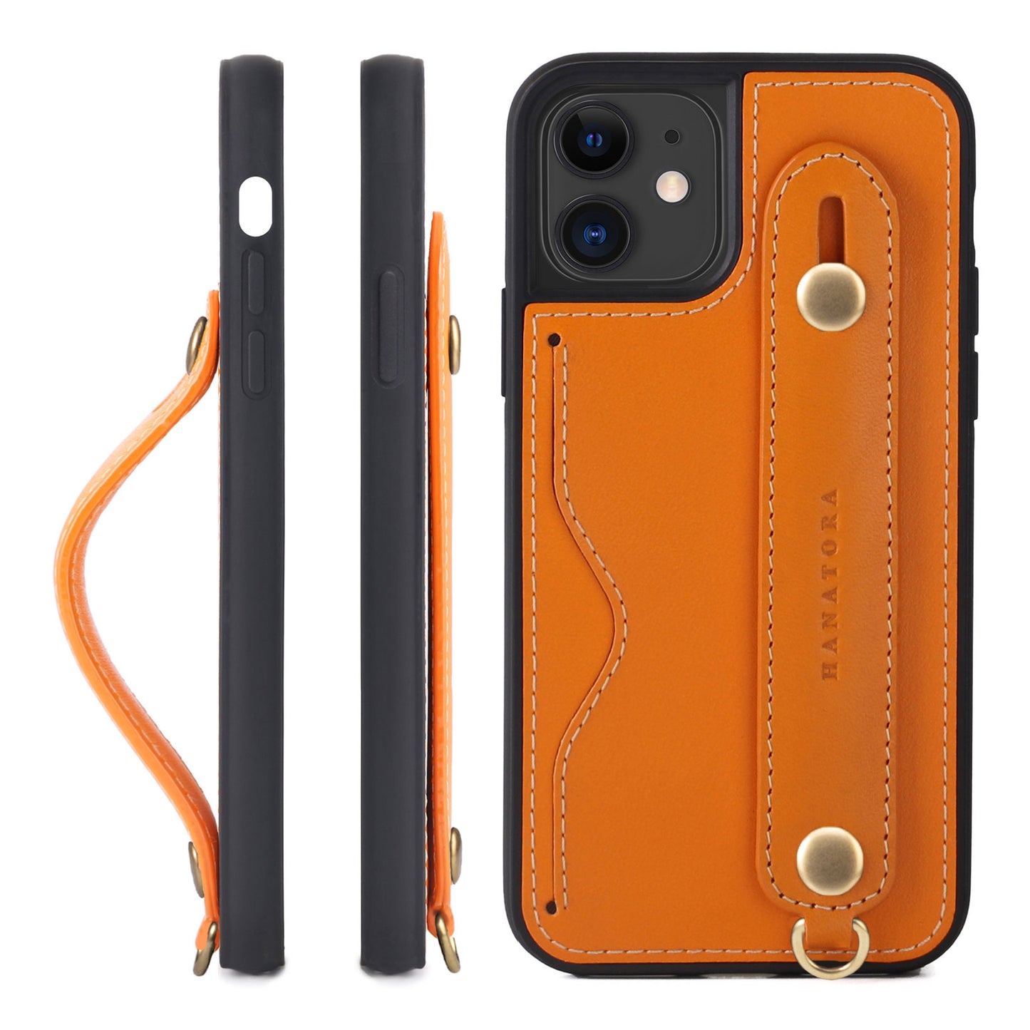 Oiled leather iPhone case with back belt (CGH)