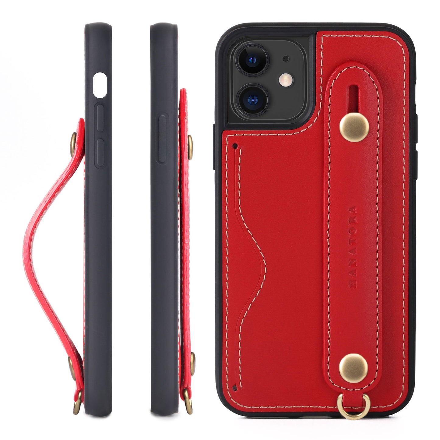 Oiled leather iPhone case with back belt (CGH)