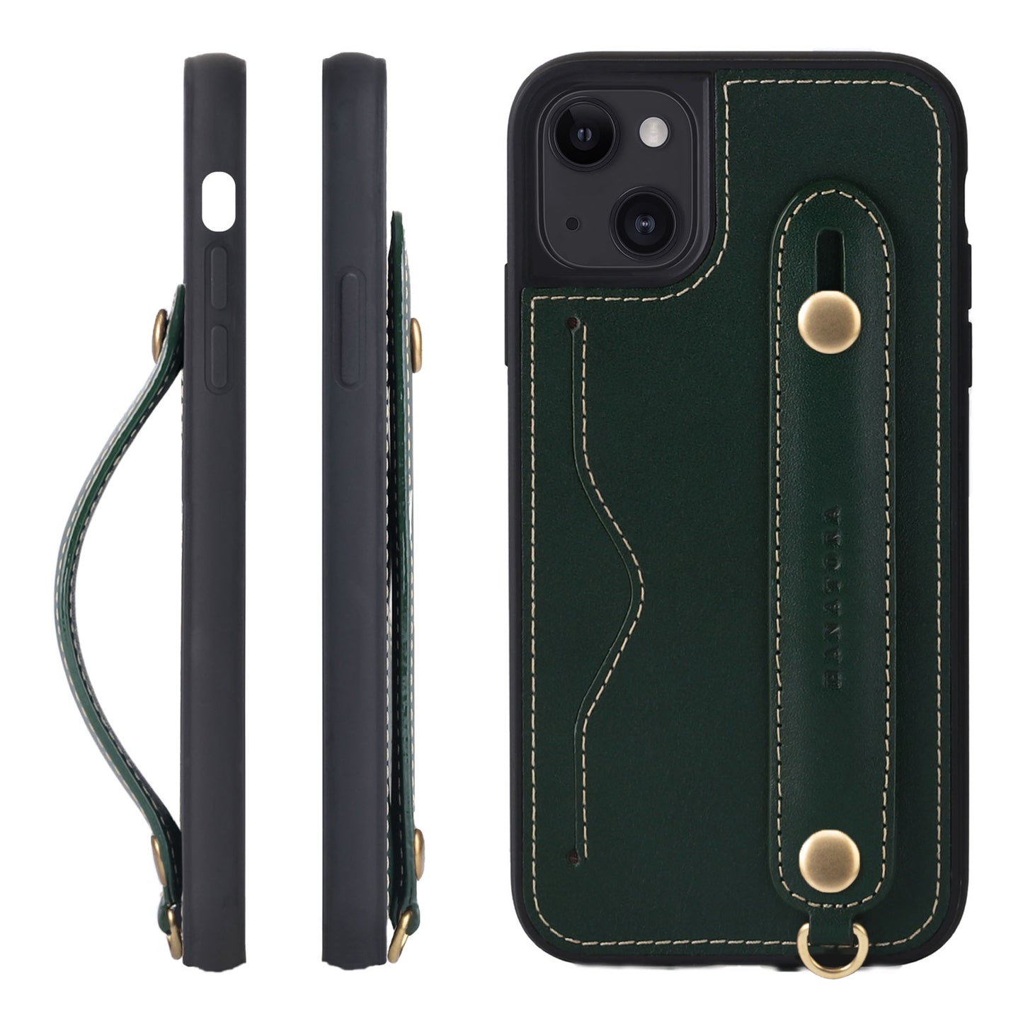 Oiled leather iPhone case with back belt (CGH)