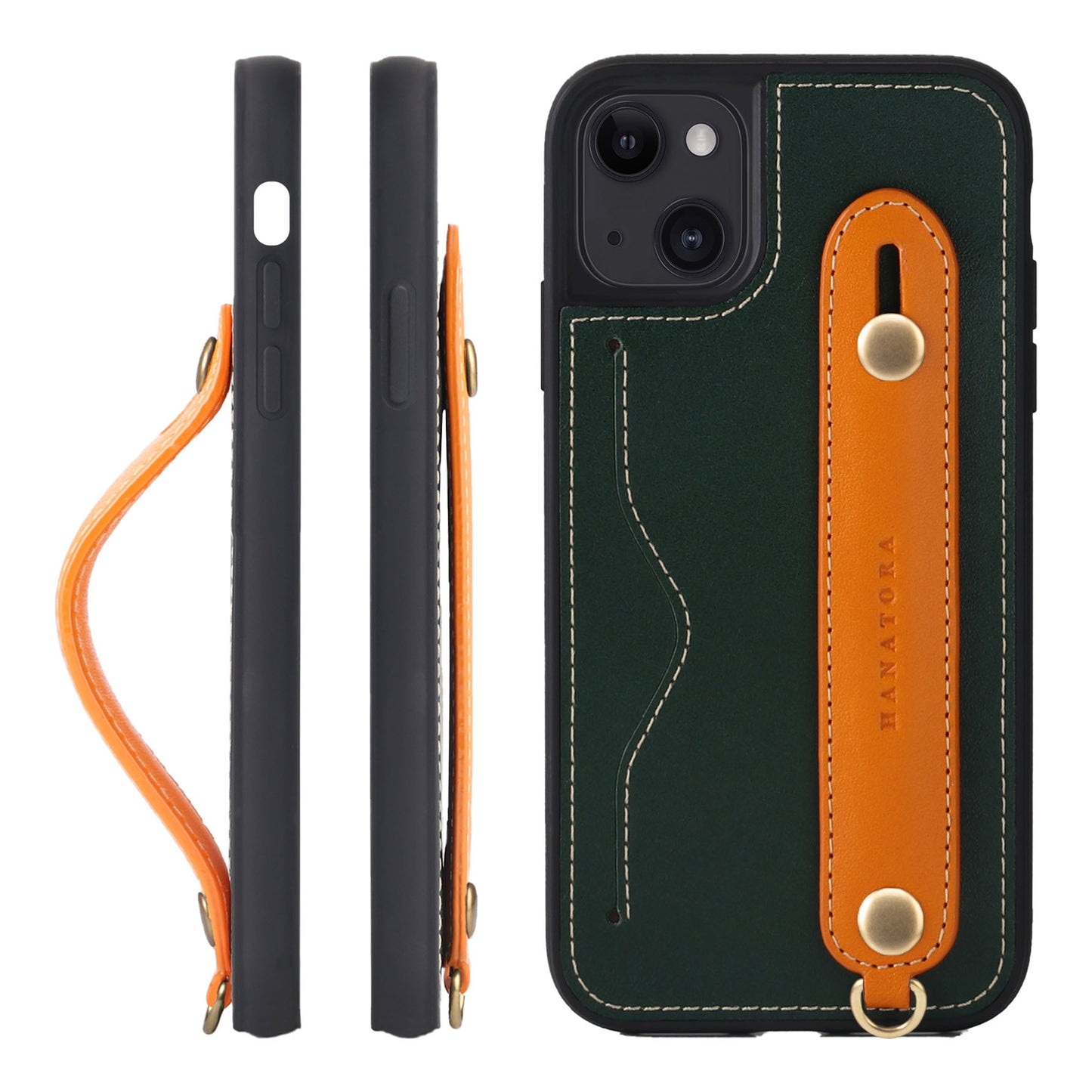 Oiled leather iPhone case with back belt (CGH)