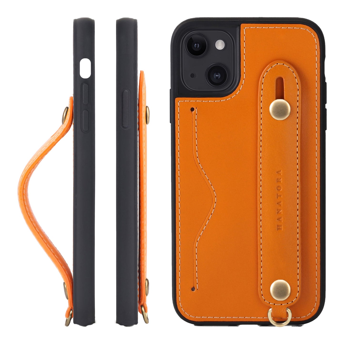 Oiled leather iPhone case with back belt (CGH)