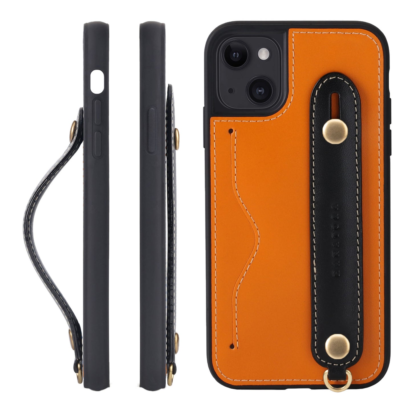 Oiled leather iPhone case with back belt (CGH)