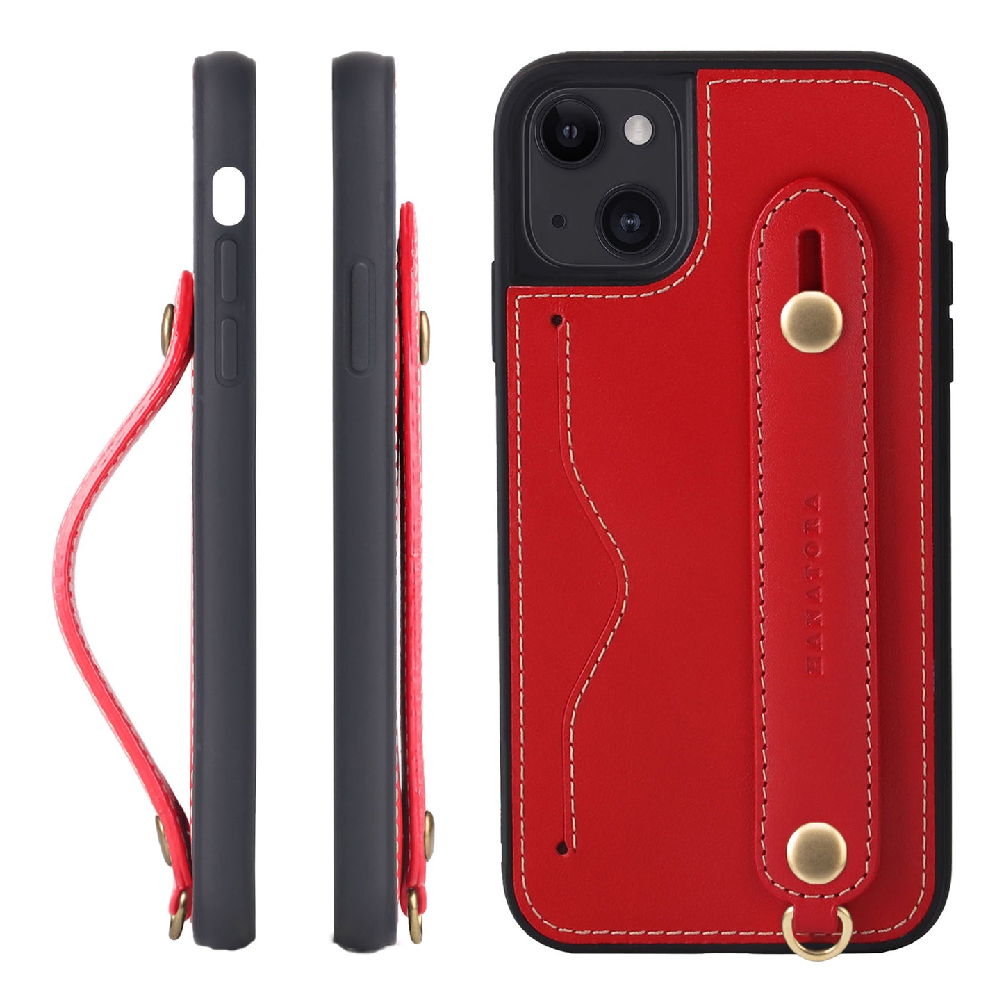 Oiled leather iPhone case with back belt (CGH)