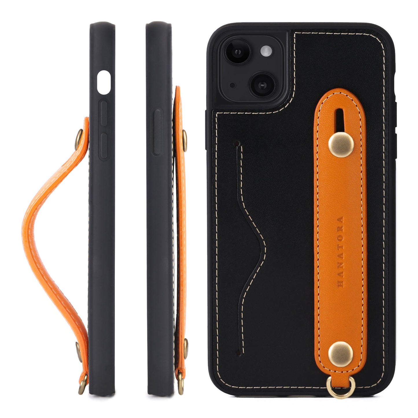 Oiled leather iPhone case with back belt (CGH)