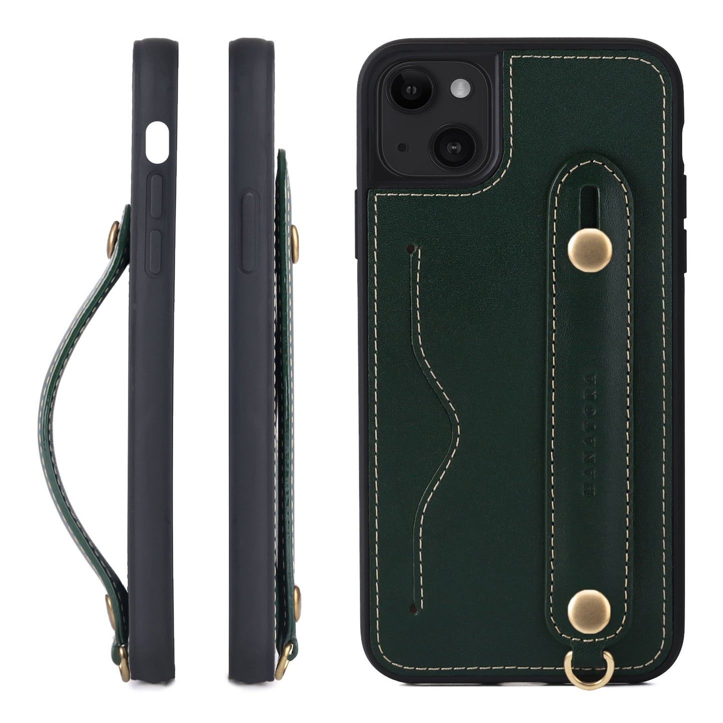 Oiled leather iPhone case with back belt (CGH)