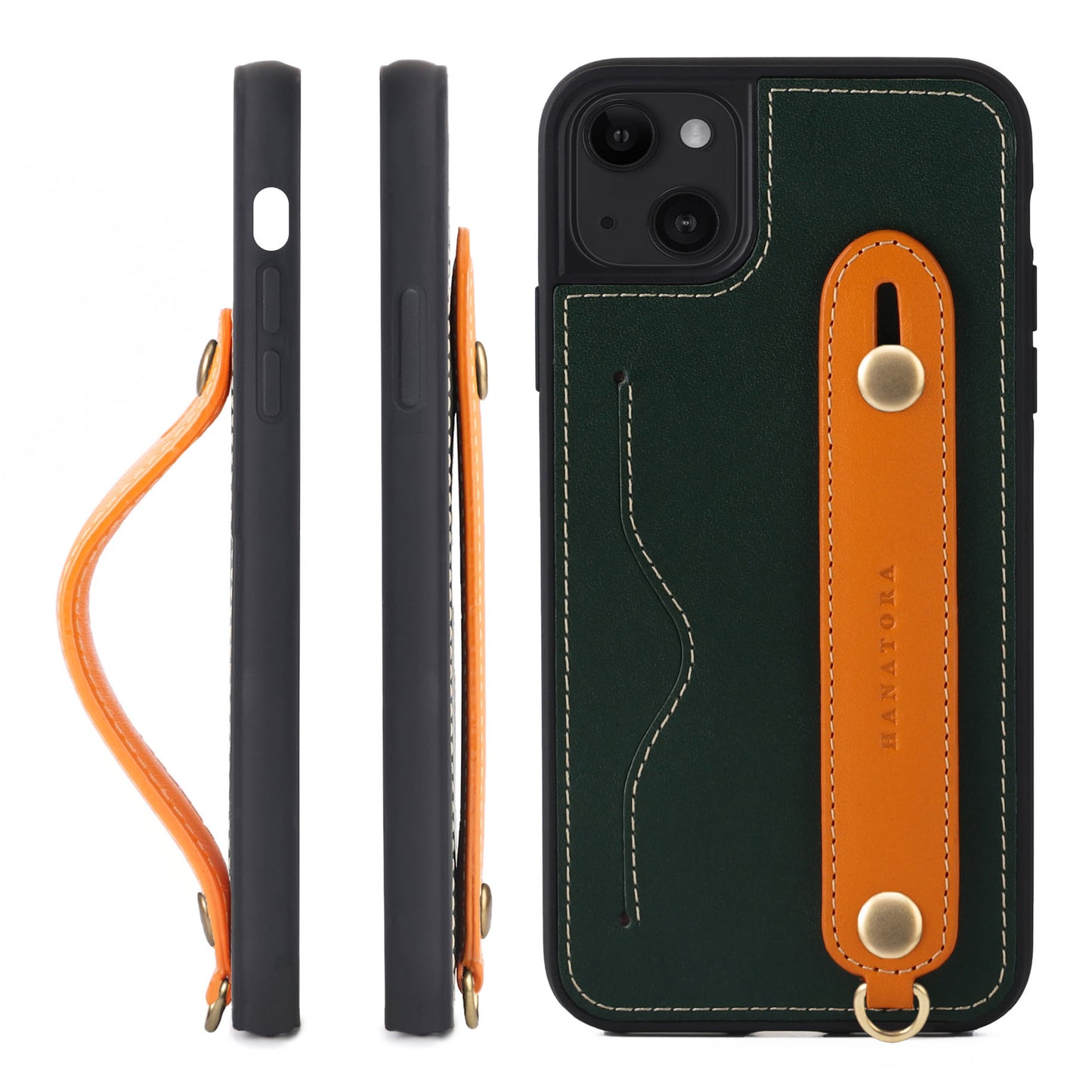 Oiled leather iPhone case with back belt (CGH)