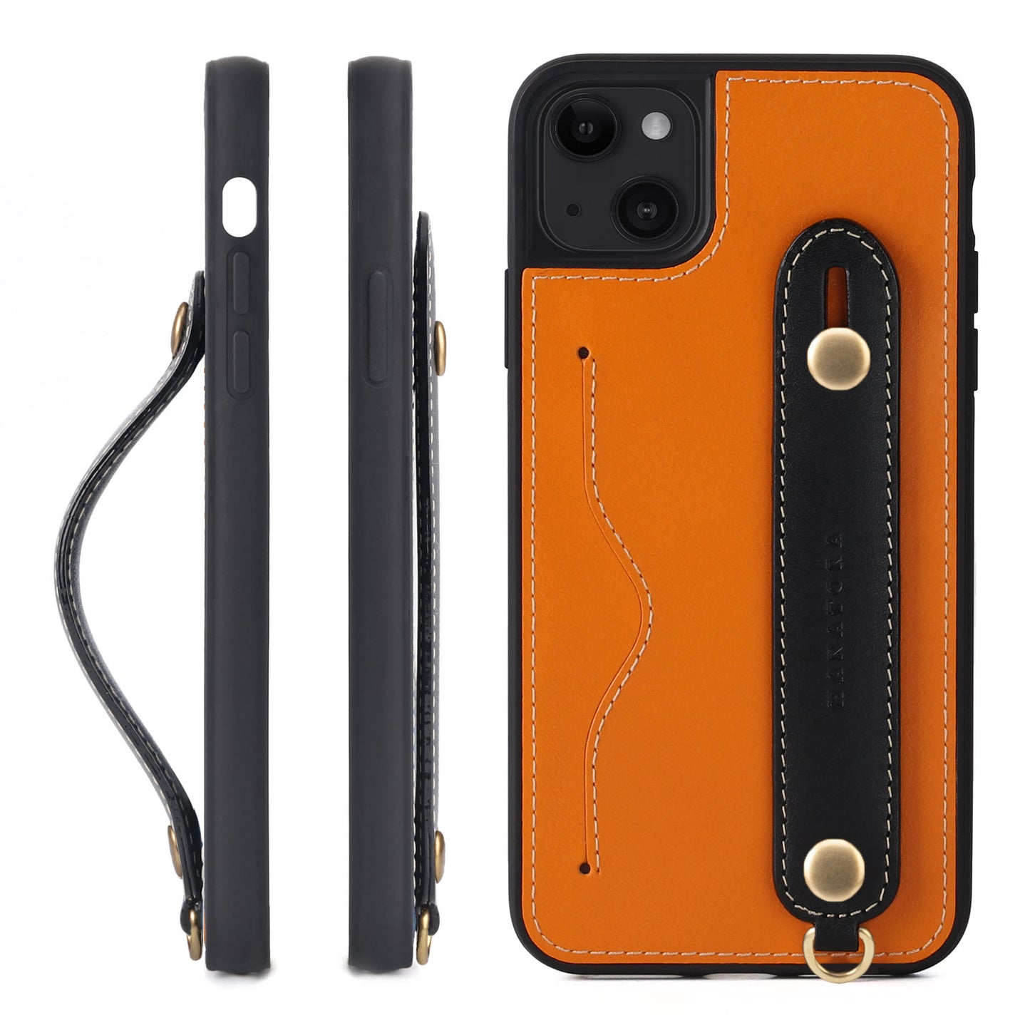 Oiled leather iPhone case with back belt (CGH)