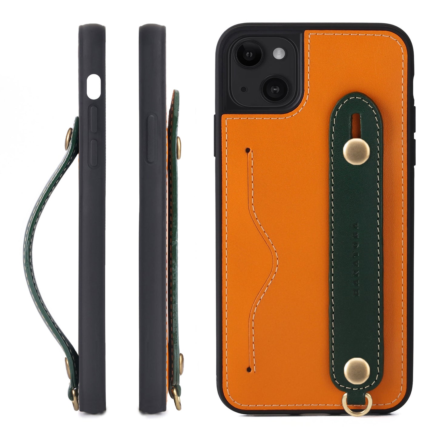 Oiled leather iPhone case with back belt (CGH)