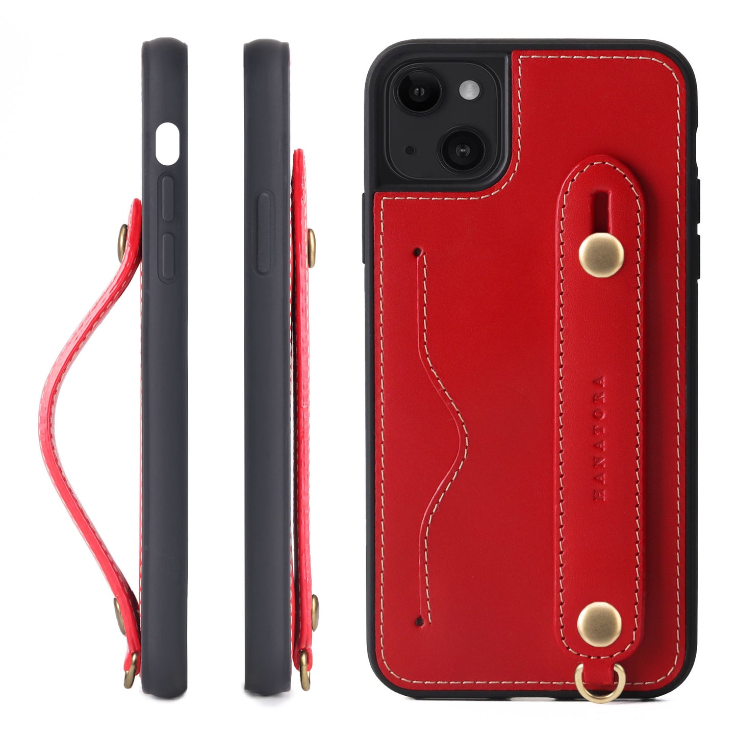 Oiled leather iPhone case with back belt (CGH)