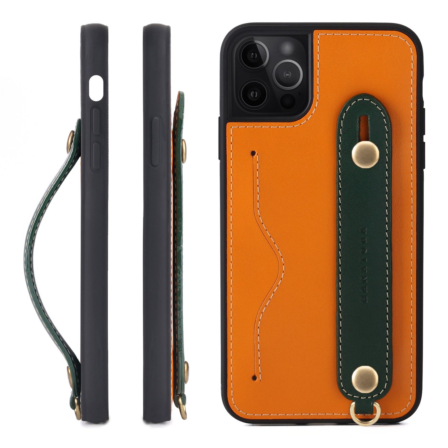 Oiled leather iPhone case with back belt (CGH)