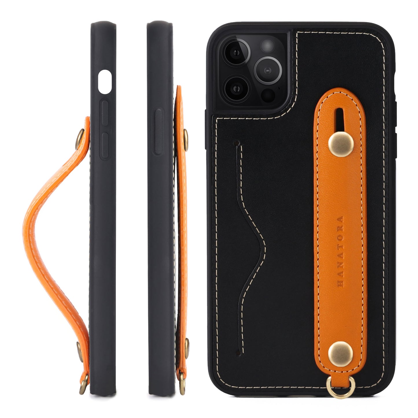 Oiled leather iPhone case with back belt (CGH)