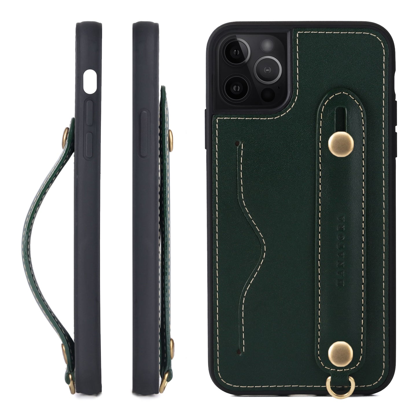 Oiled leather iPhone case with back belt (CGH)