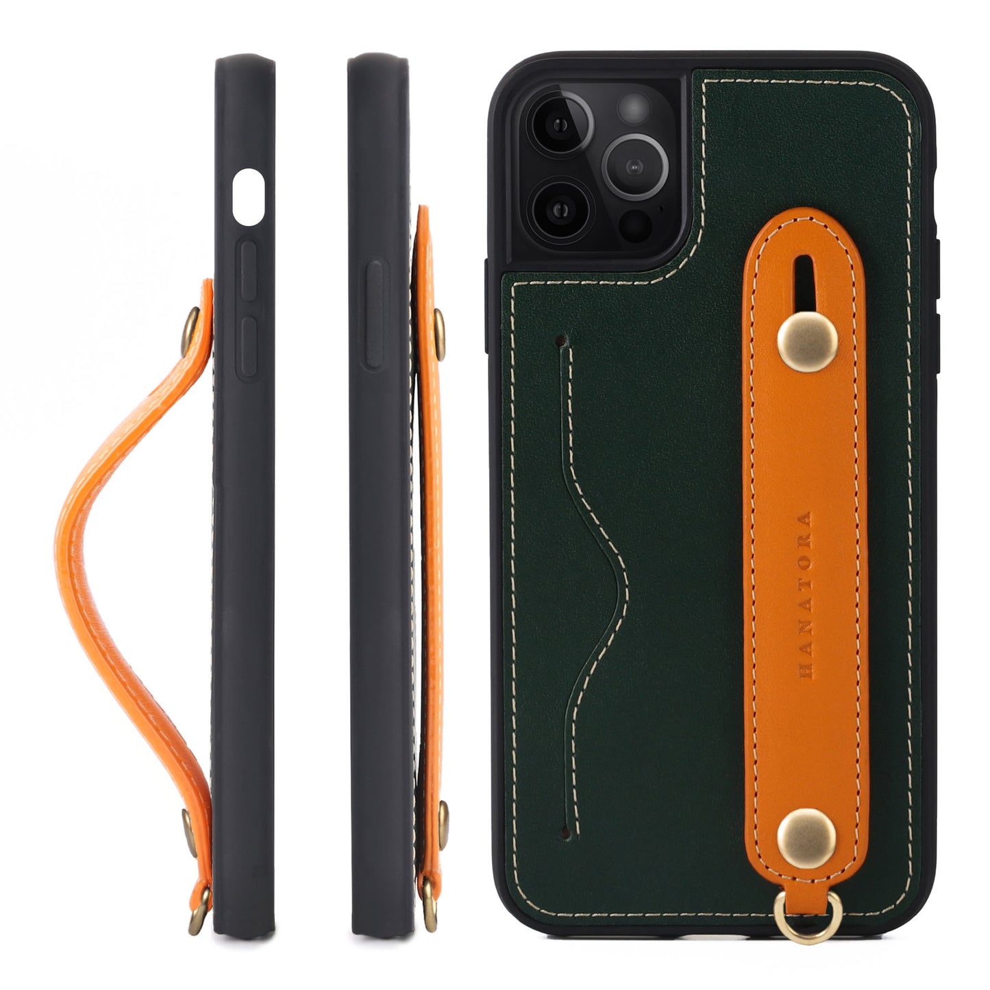 Oiled leather iPhone case with back belt (CGH)