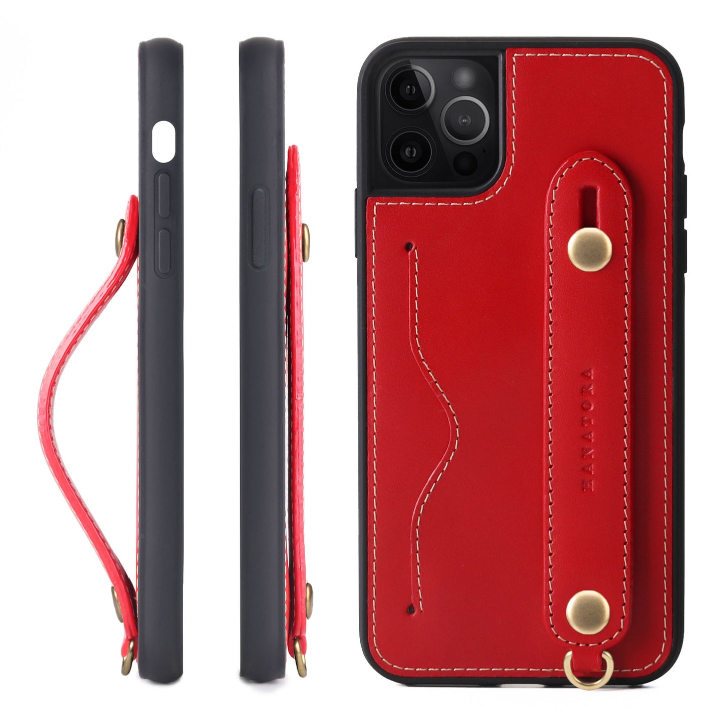 Oiled leather iPhone case with back belt (CGH)