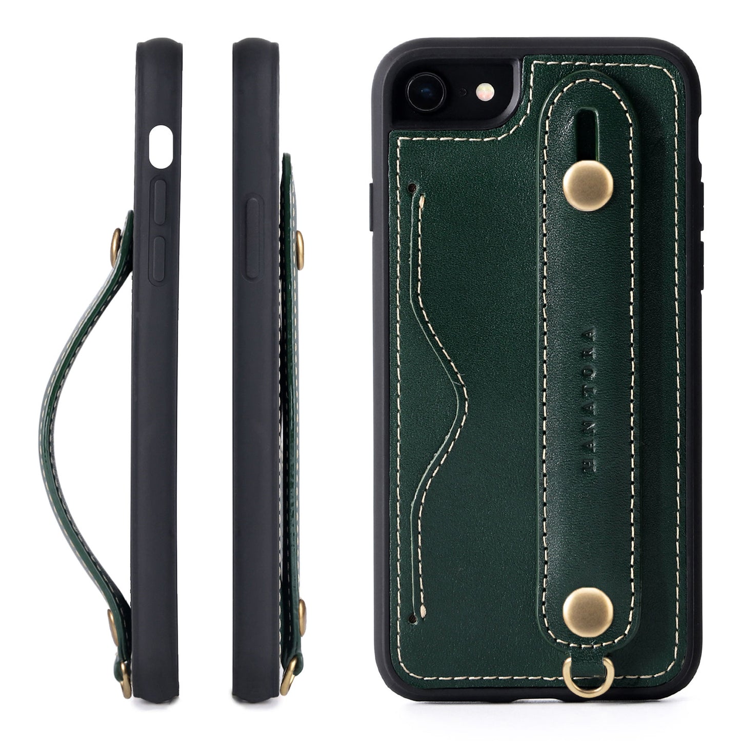 Oiled leather iPhone case with back belt (CGH)