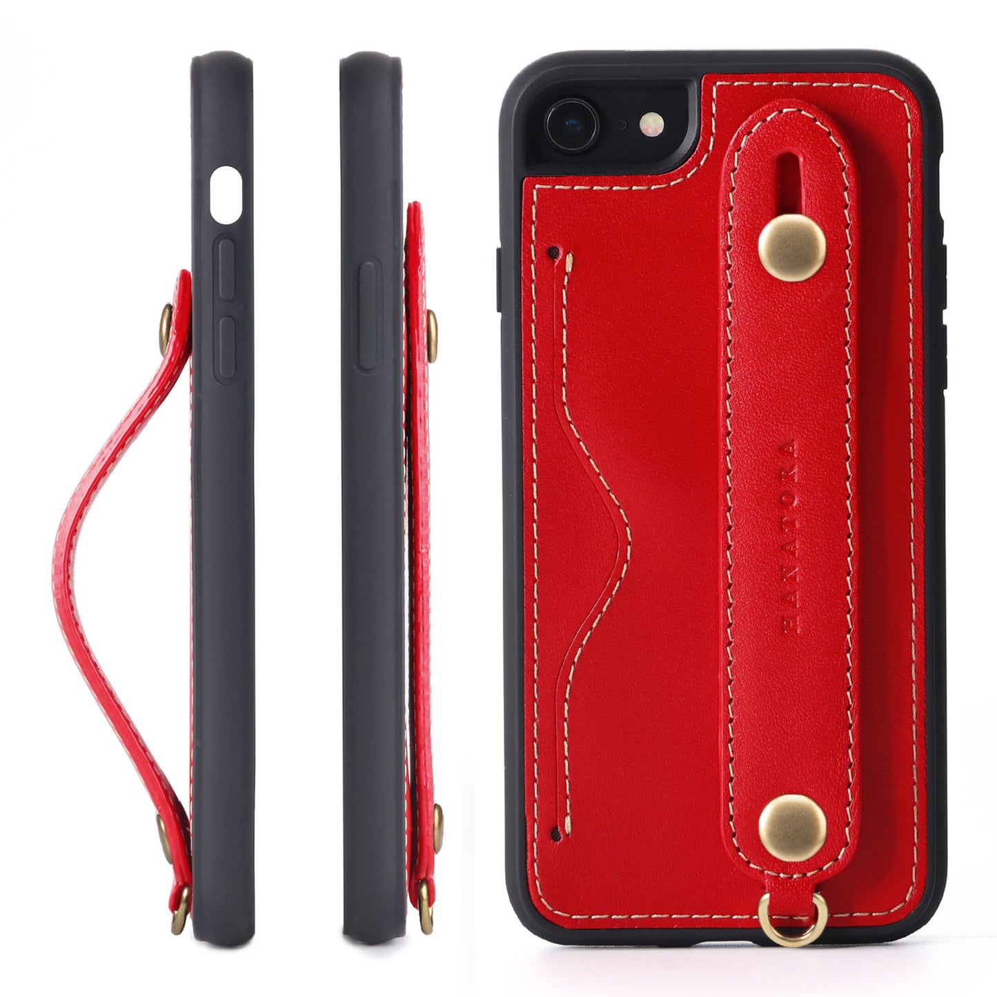 Oiled leather iPhone case with back belt (CGH)