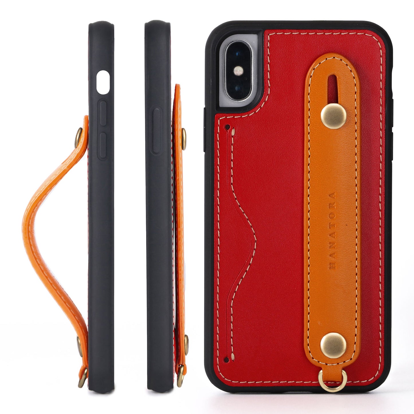 Oiled leather iPhone case with back belt (CGH)