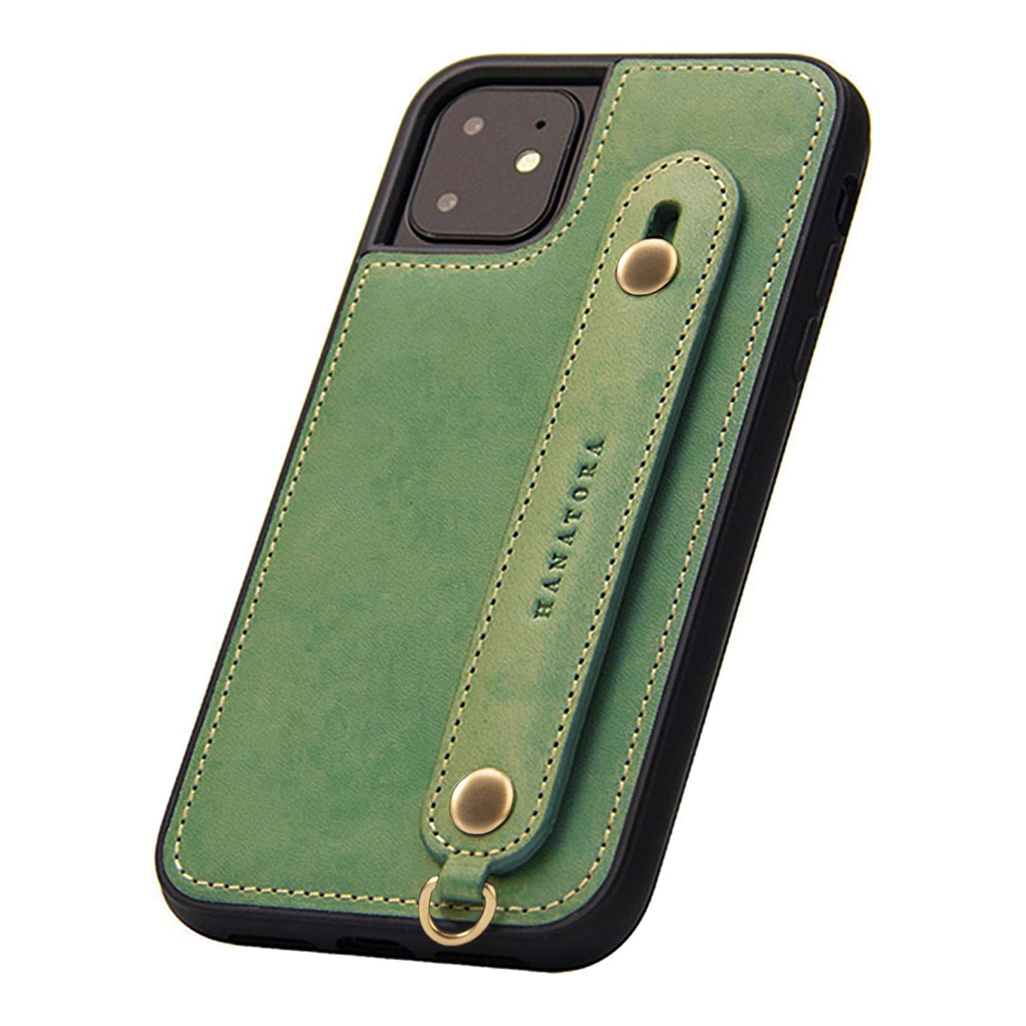 Oiled leather iPhone case with back belt (GH)