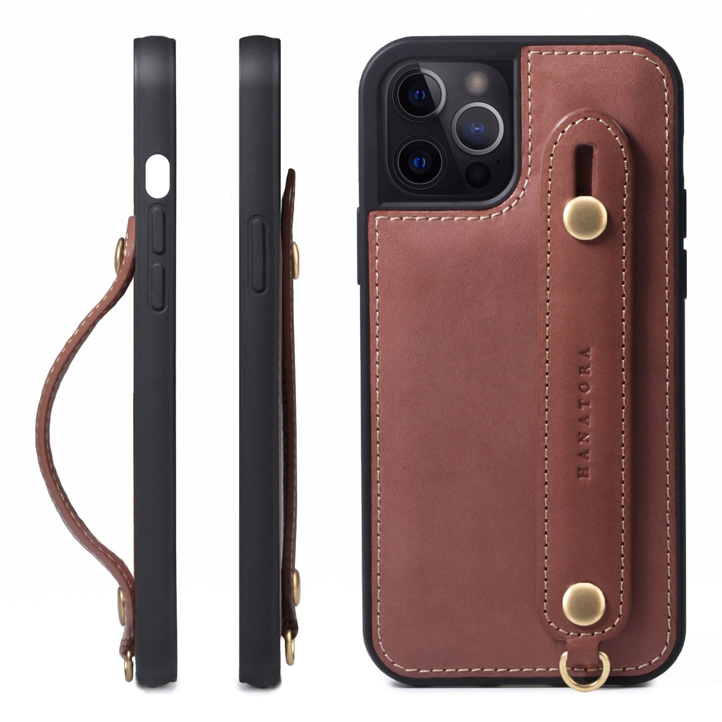 Oiled leather iPhone case with back belt (GH)