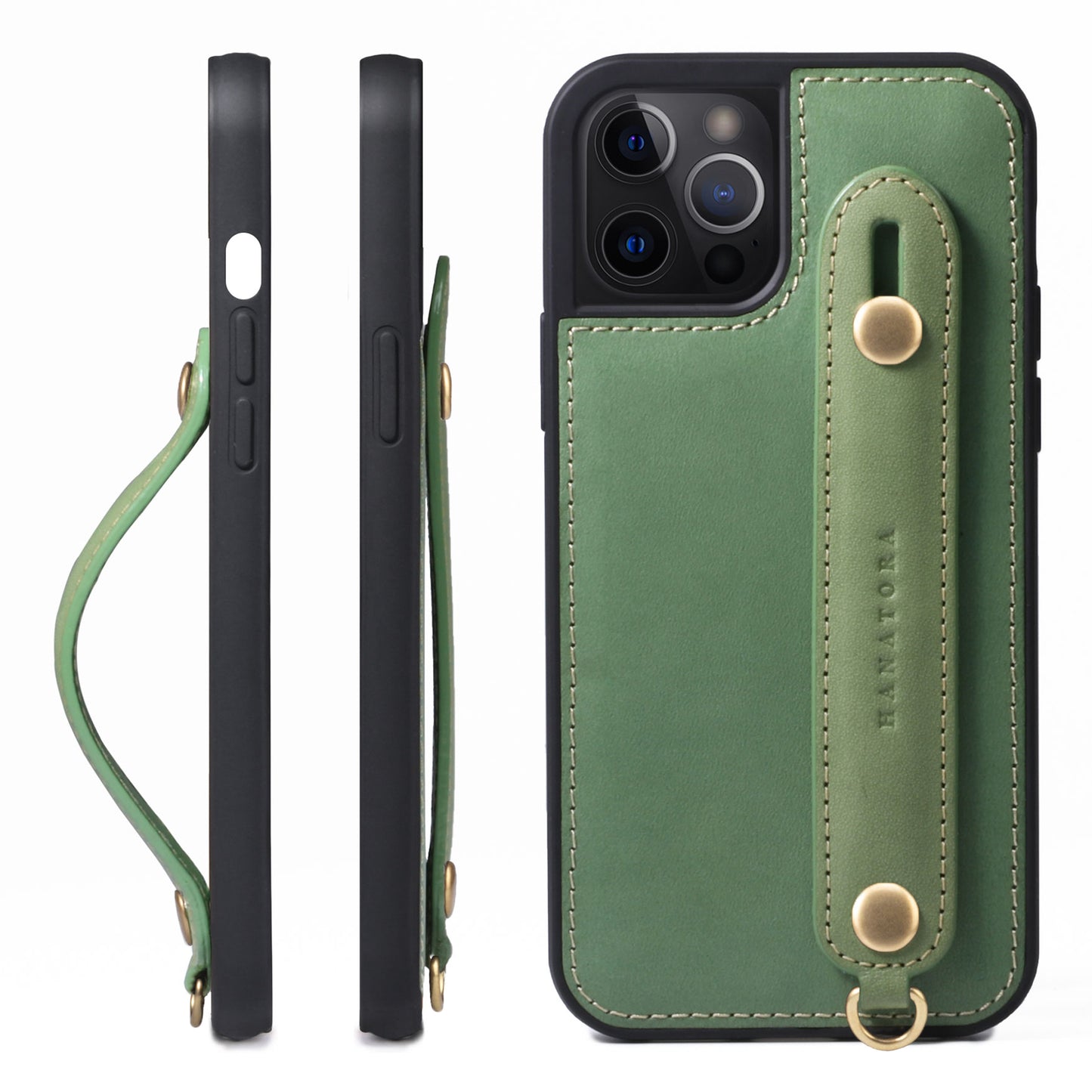 Oiled leather iPhone case with back belt (GH)