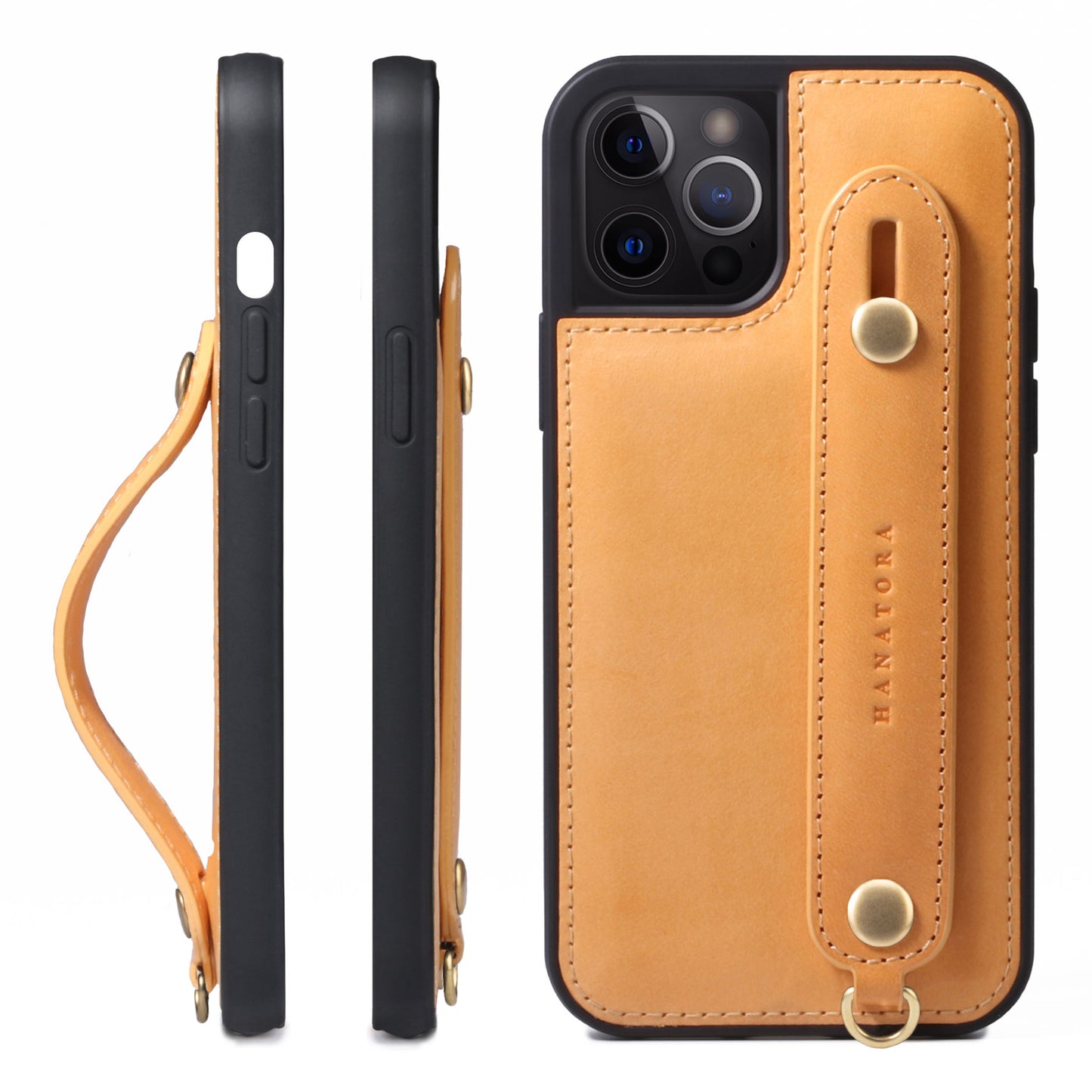 Oiled leather iPhone case with back belt (GH)