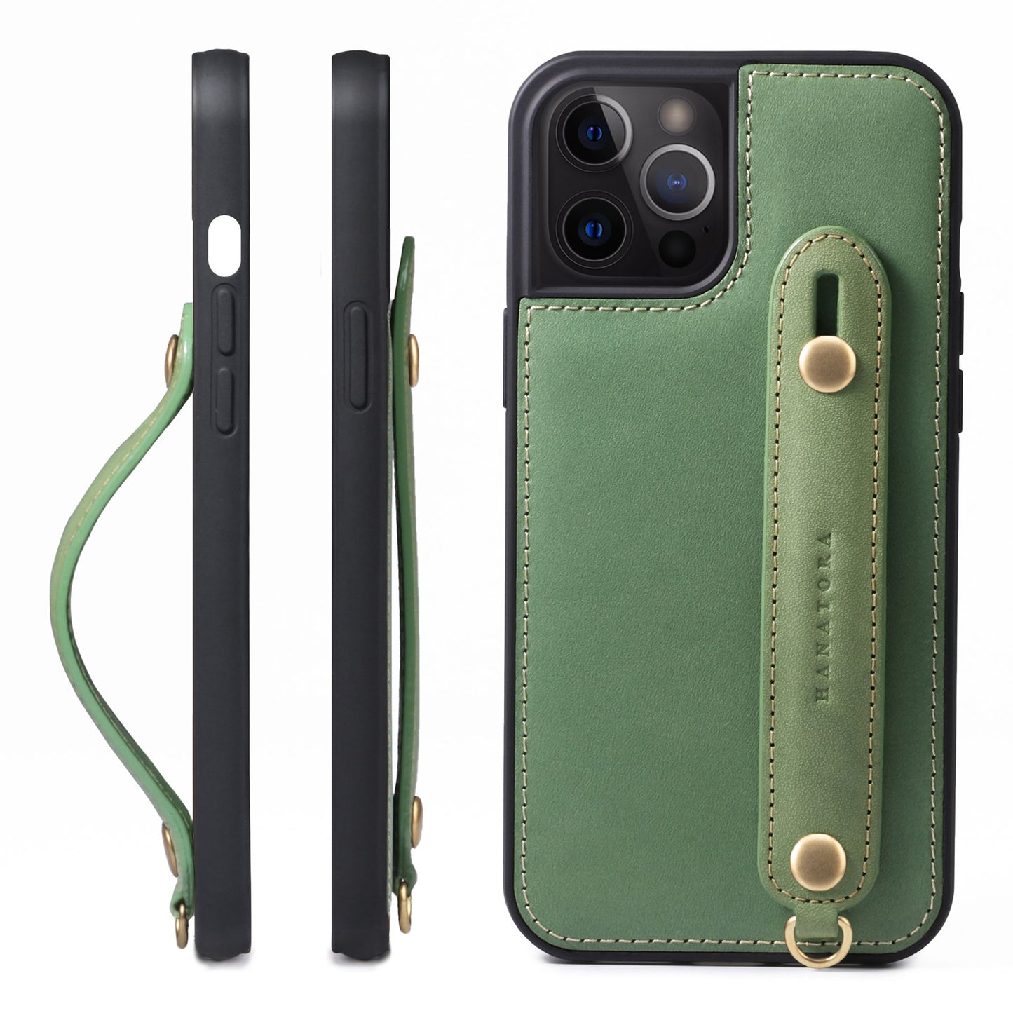 Oiled leather iPhone case with back belt (GH)