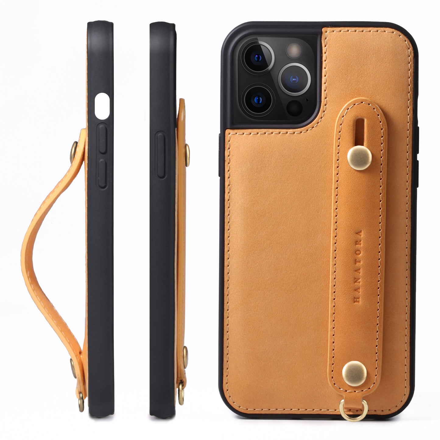 Oiled leather iPhone case with back belt (GH)