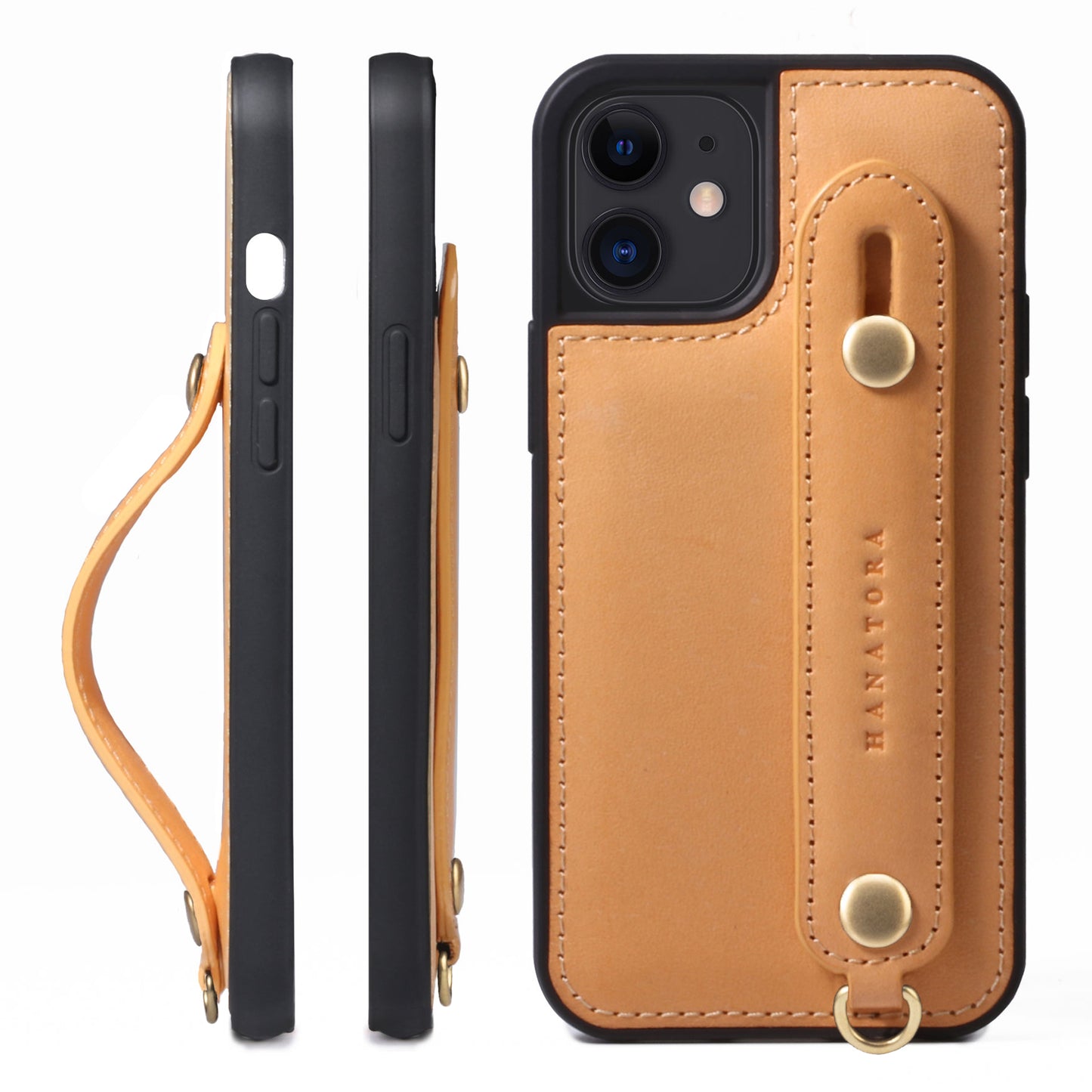 Oiled leather iPhone case with back belt (GH)