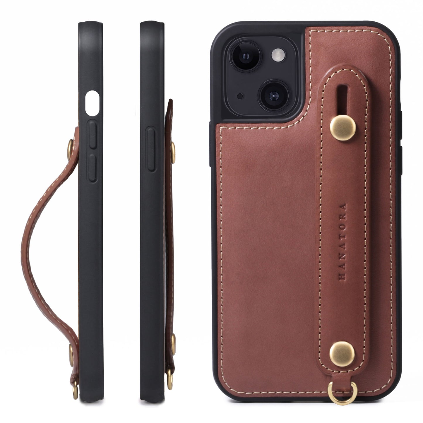 Oiled leather iPhone case with back belt (GH)