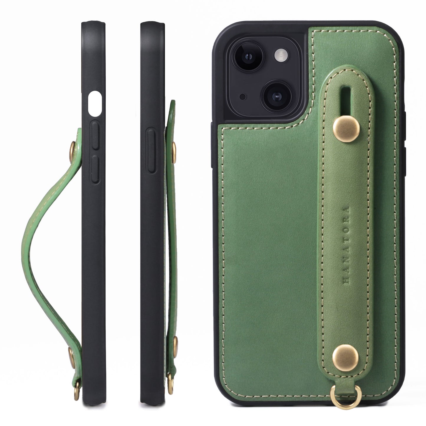 Oiled leather iPhone case with back belt (GH)