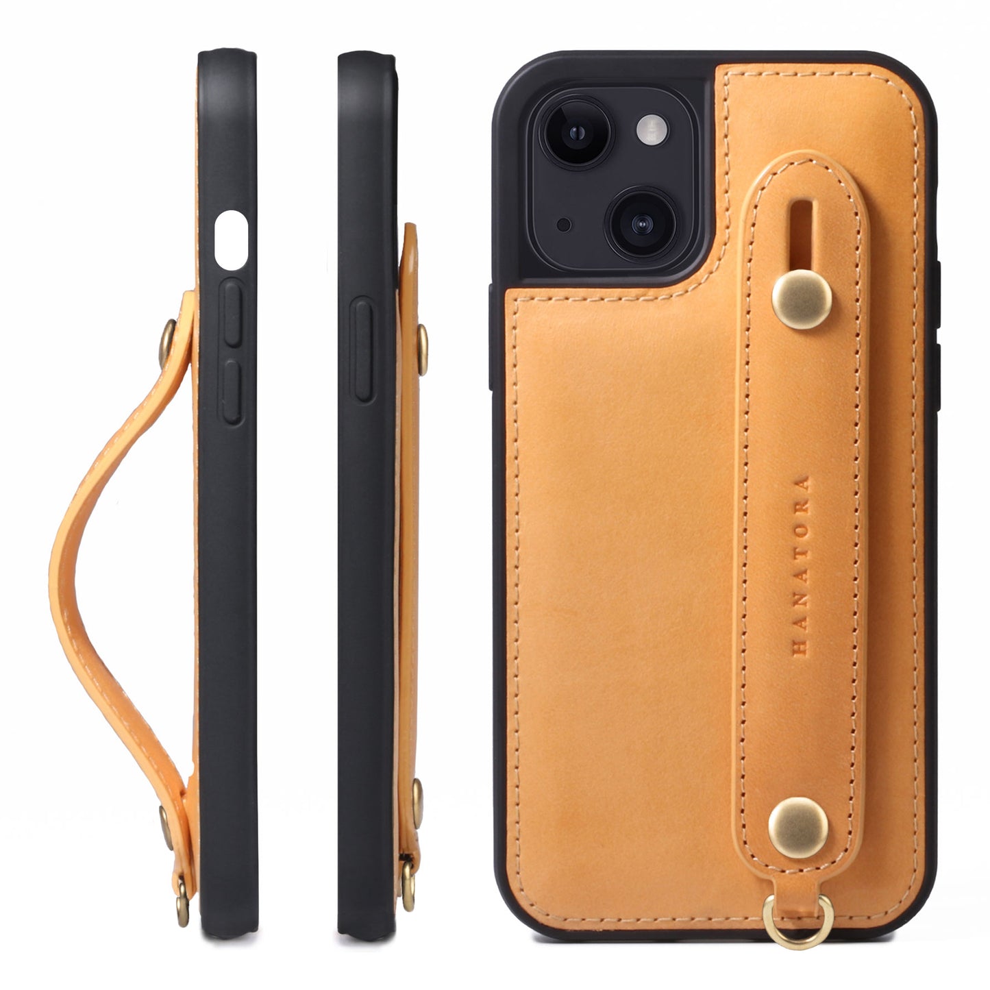 Oiled leather iPhone case with back belt (GH)