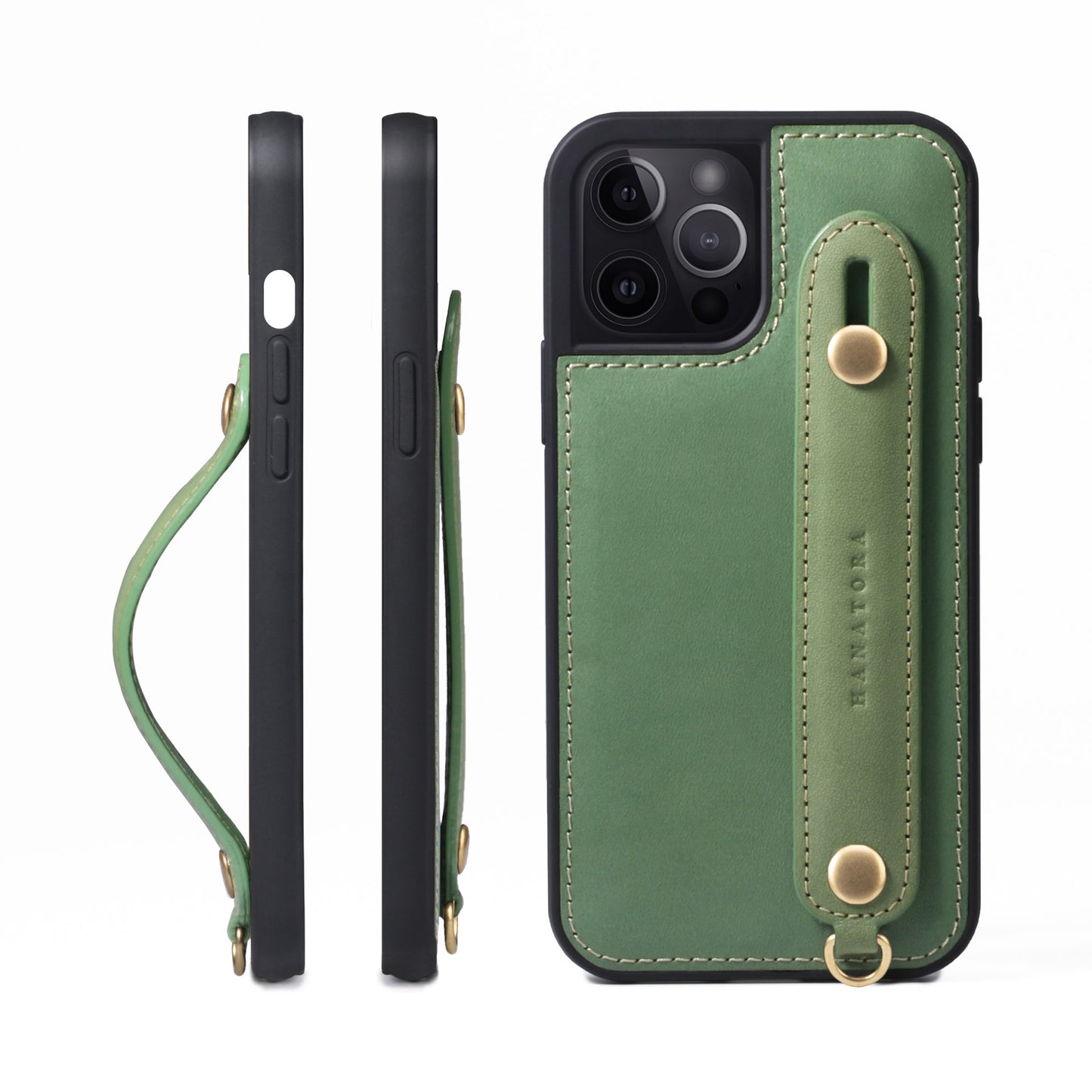 Oiled leather iPhone case with back belt (GH)