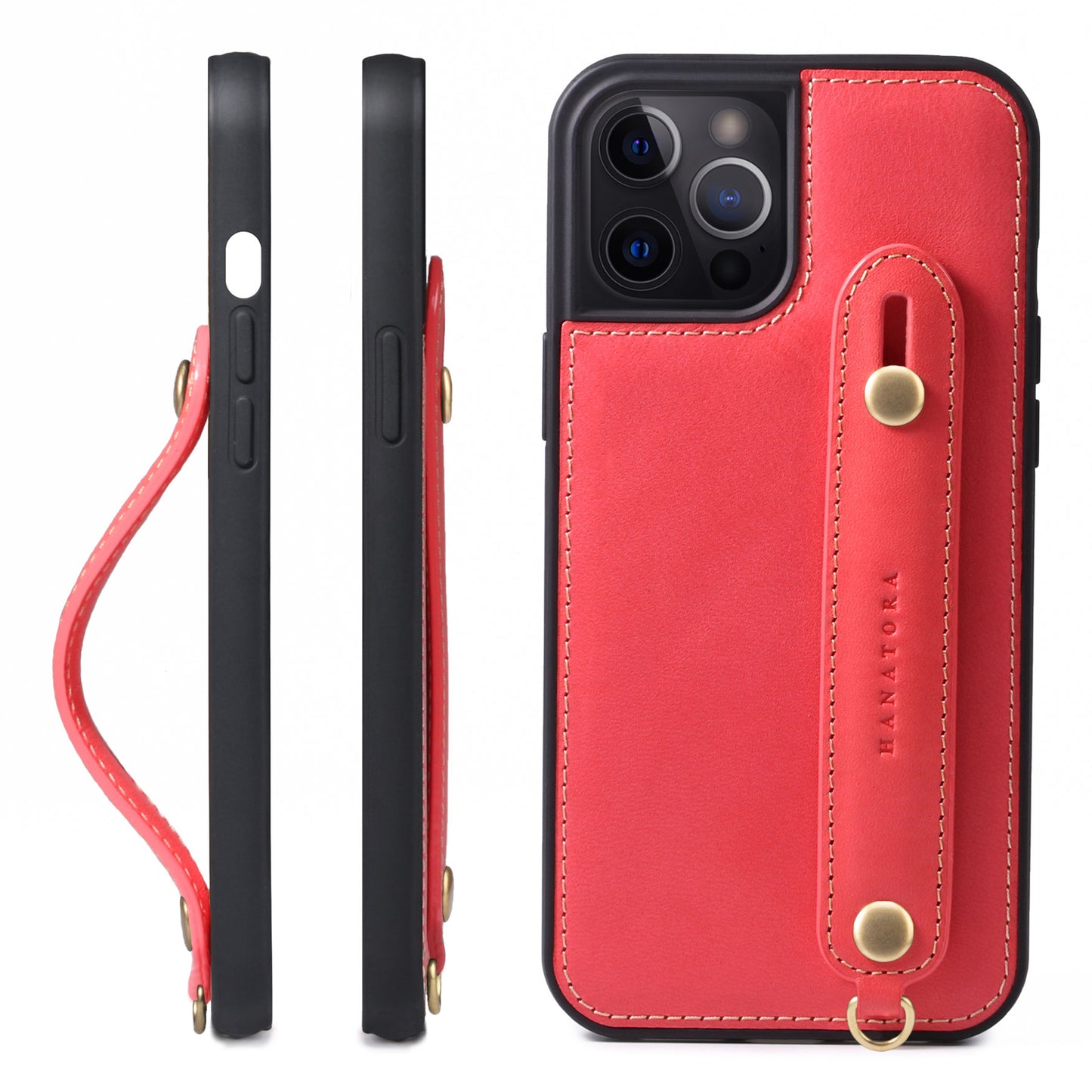 Oiled leather iPhone case with back belt (GH)