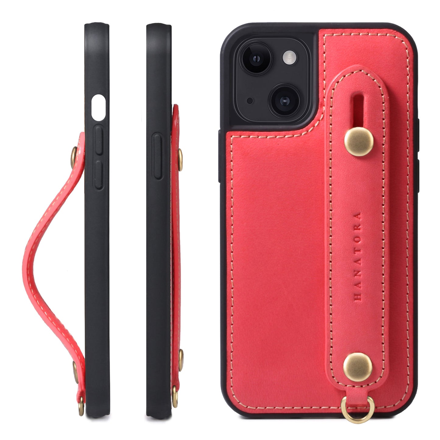 Oiled leather iPhone case with back belt (GH)