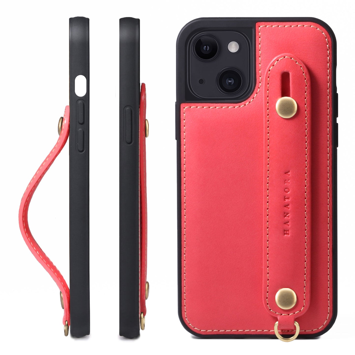 Oiled leather iPhone case with back belt (GH)