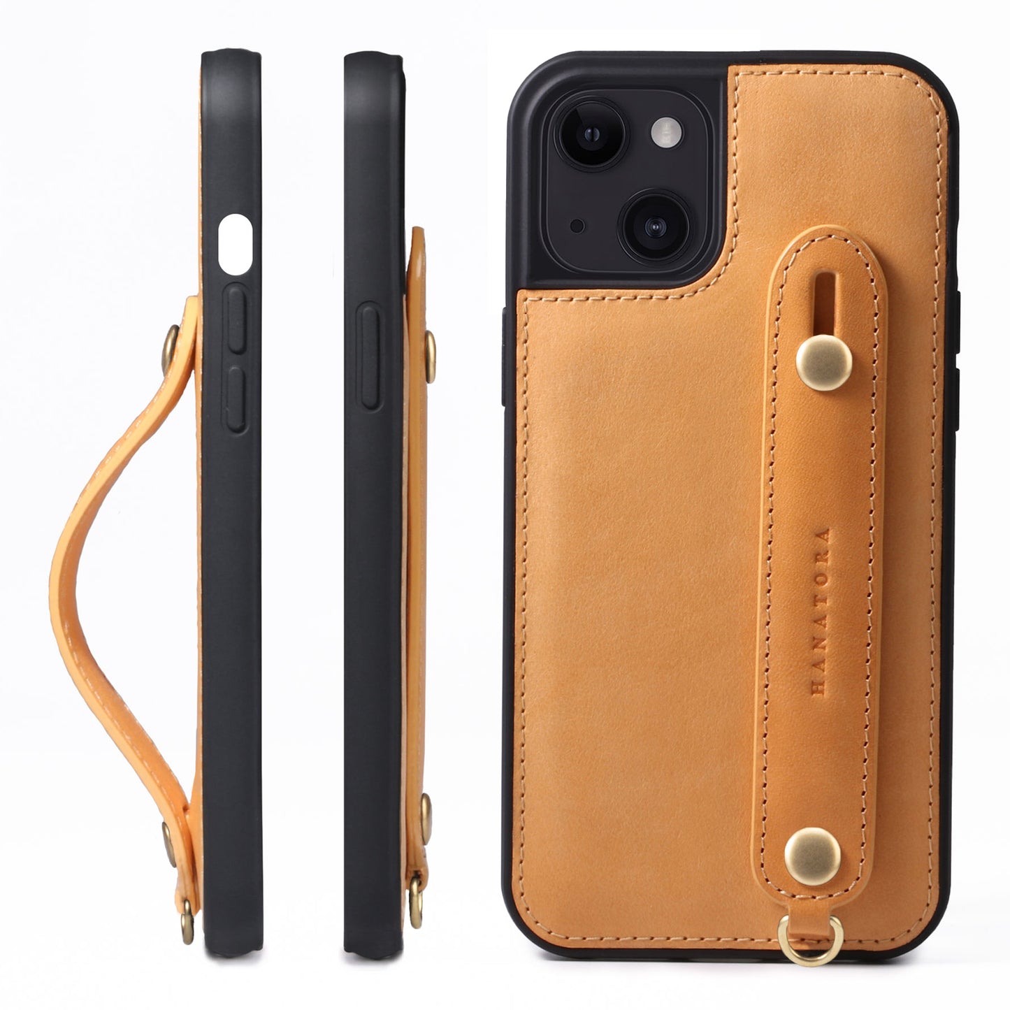 Oiled leather iPhone case with back belt (GH)