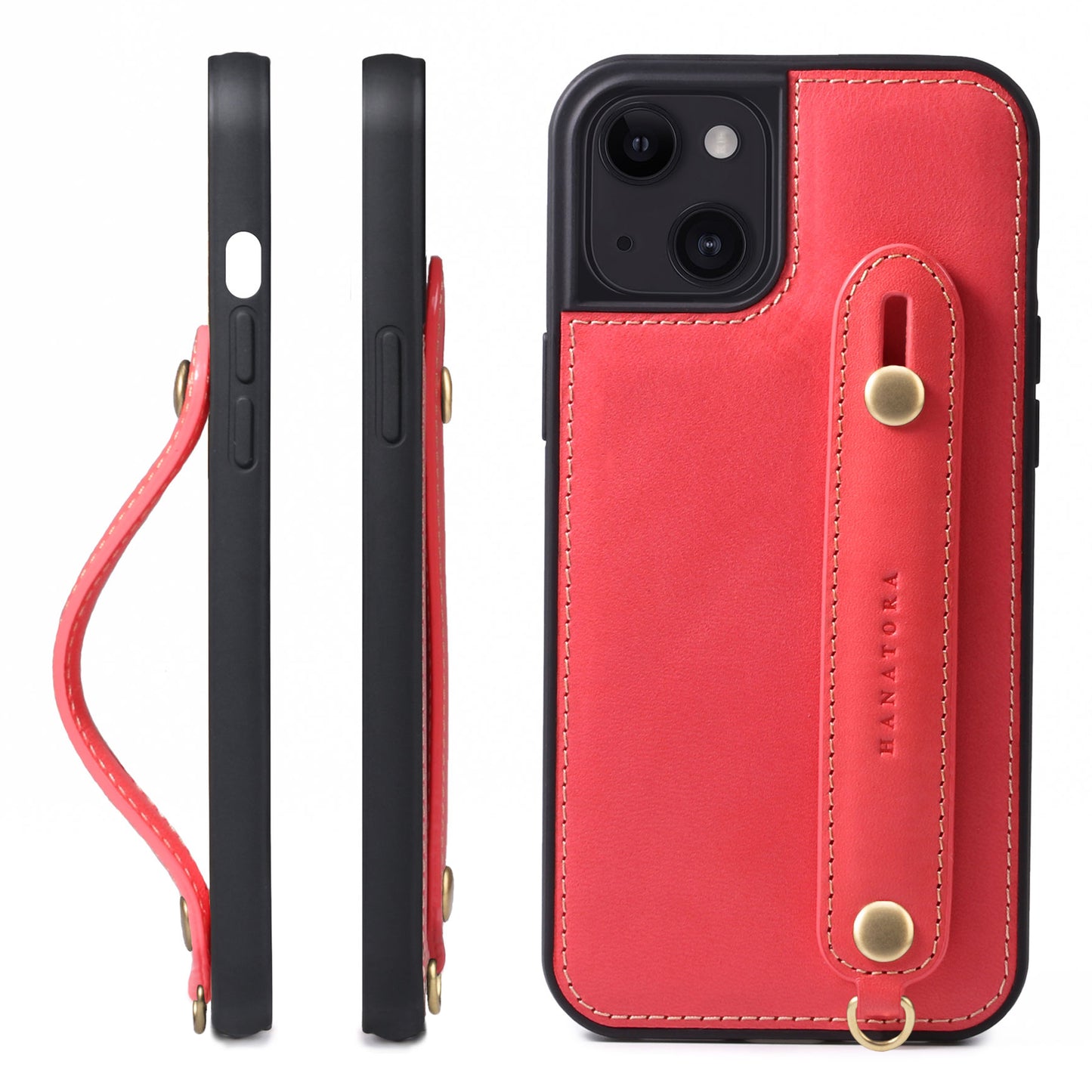 Oiled leather iPhone case with back belt (GH)