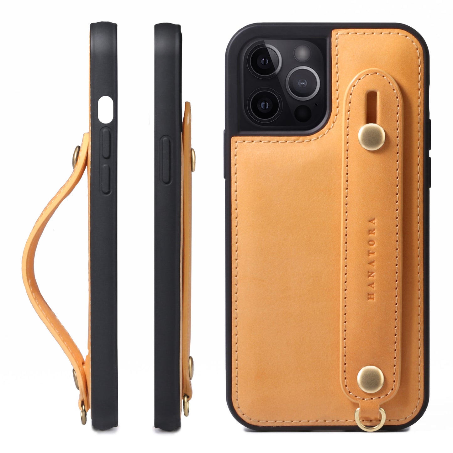 Oiled leather iPhone case with back belt (GH)