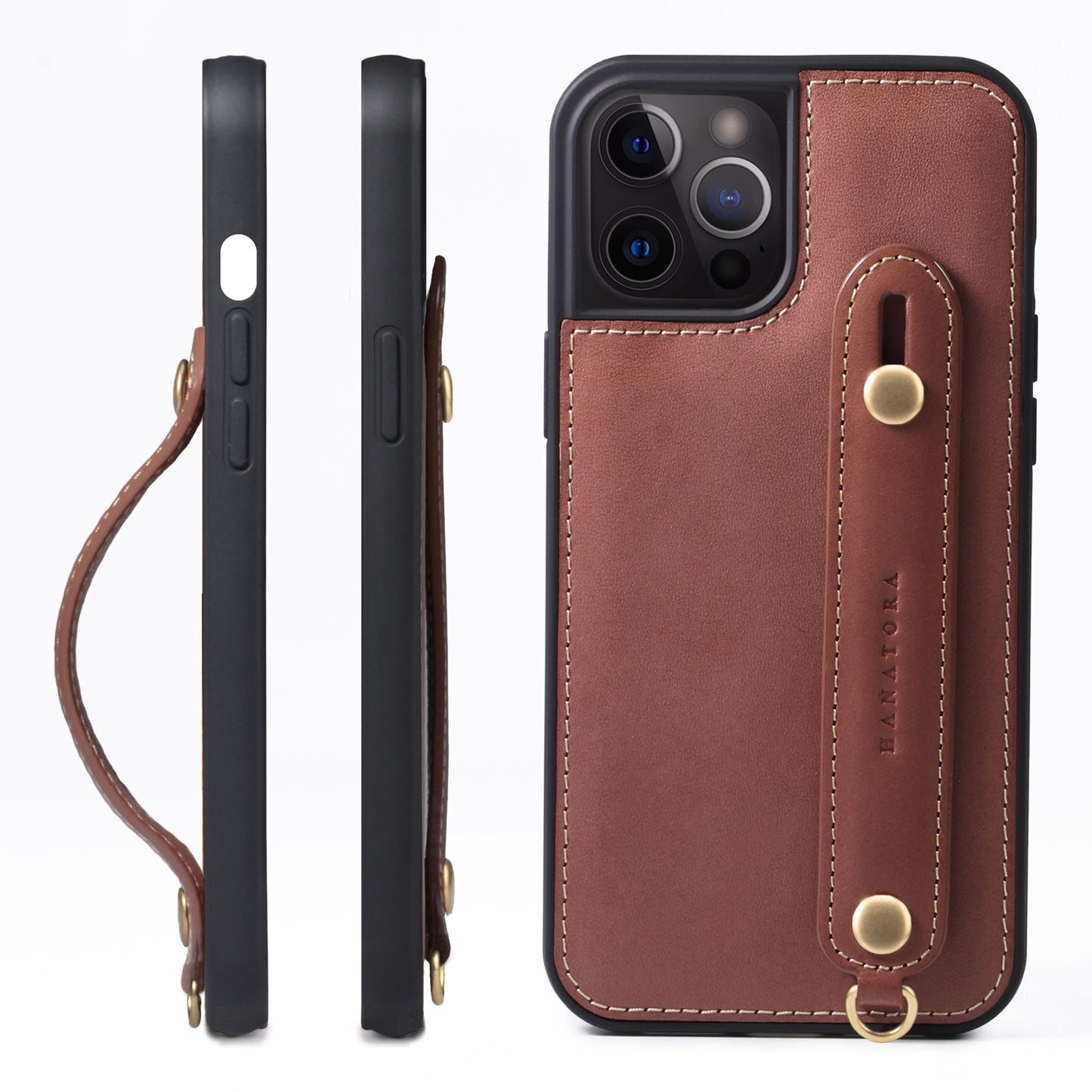 Oiled leather iPhone case with back belt (GH)